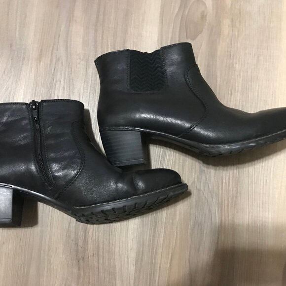 Rieker Ladies Antistress Leather Black Ankle Boots Size 39 - Picture 4 of 6